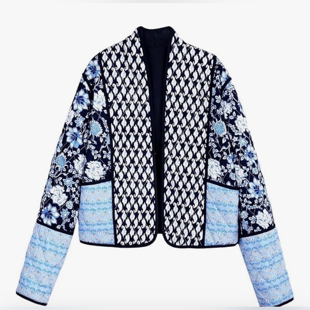 Navy Patterned Utility Jacket - image 3